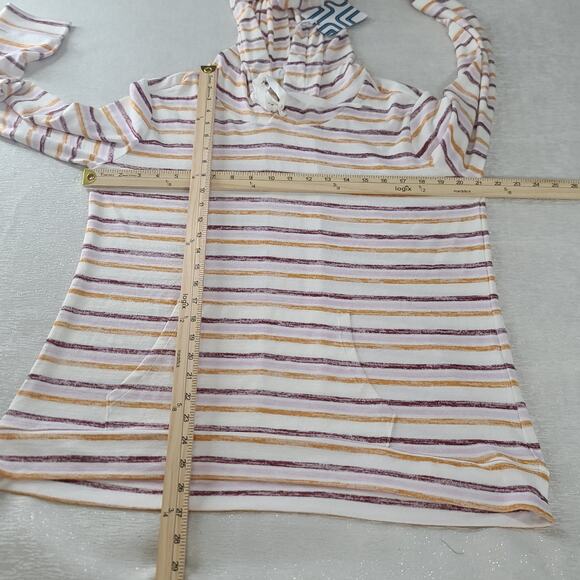 Market & Spruce Stitch Fix hooded knit striped top Sz Large office church casual - Picture 3 of 7